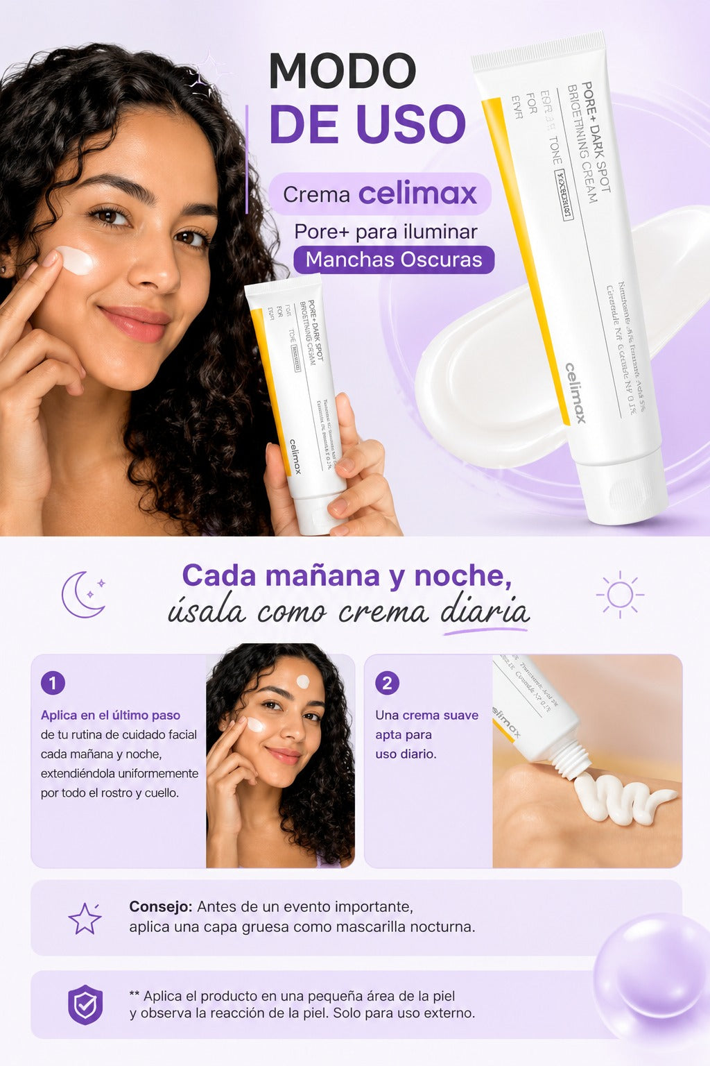 Crema celimax Pore+ para Iluminar Manchas Oscuras