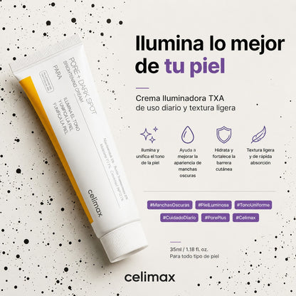 Crema celimax Pore+ para Iluminar Manchas Oscuras