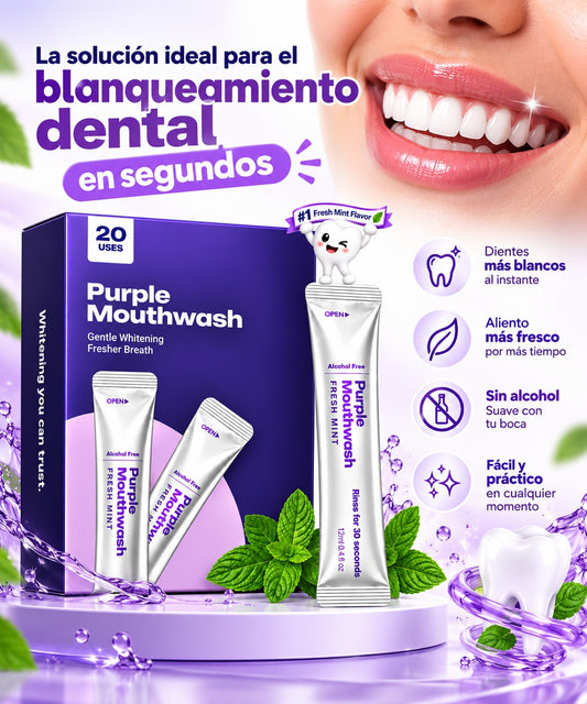 Pack de Blanqueador Dental Morado en Enjuague
